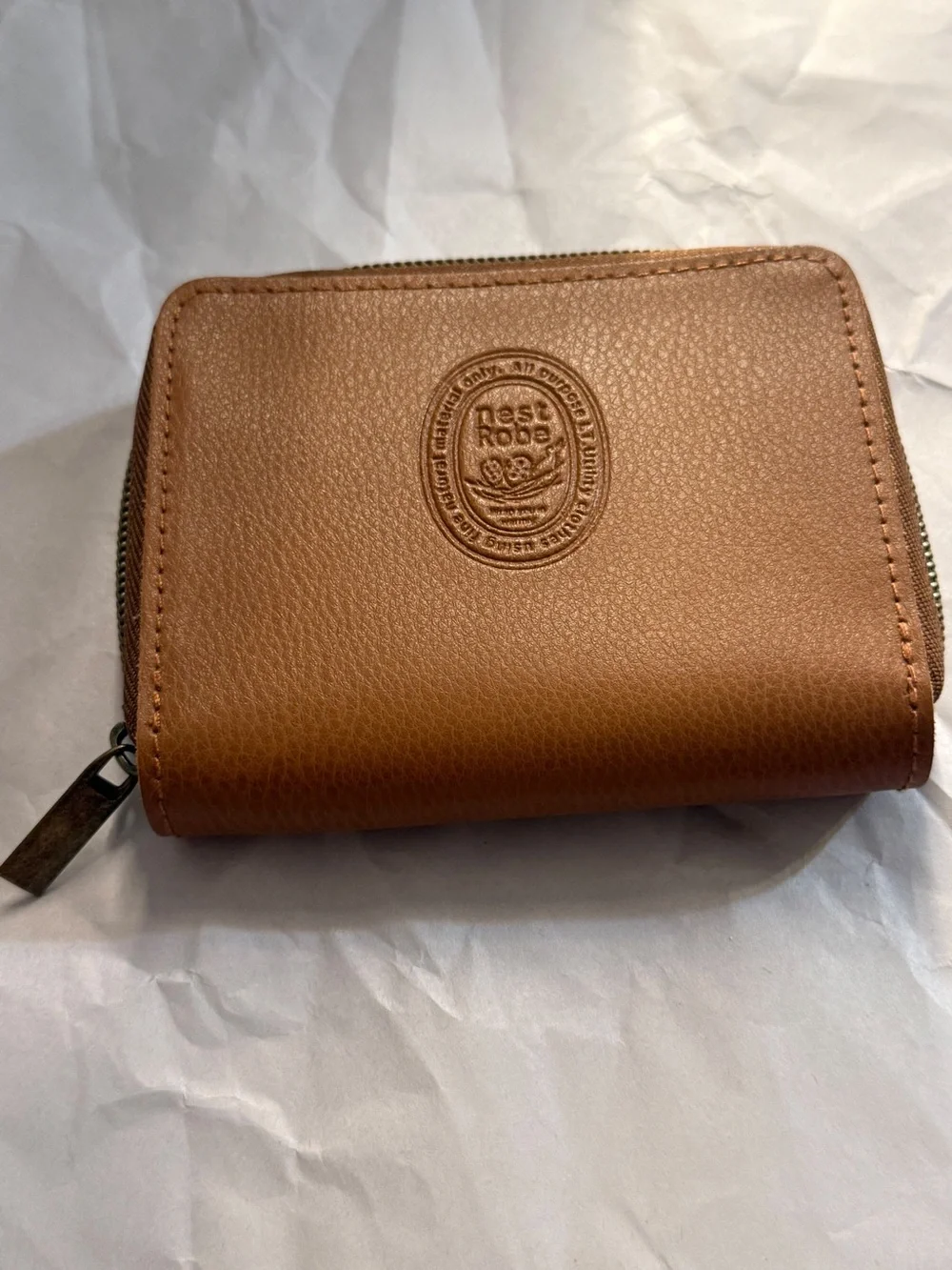 Brown Leather Zip Wallet for Men